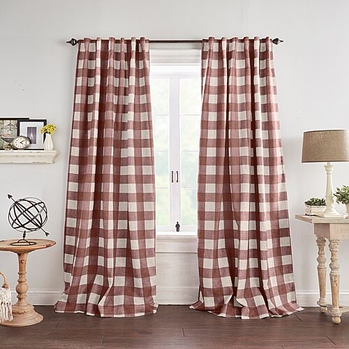 Threadmade Grainger Rod Pocket Blackout Single Curtain Panel In Red