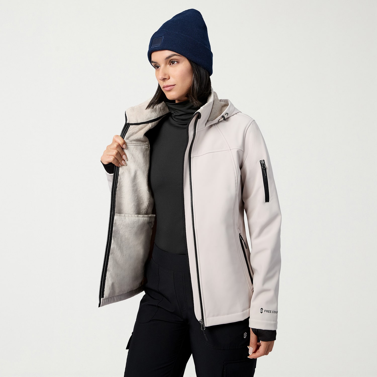 Free Country Womens Water Resistant Fleece Lined Lightweight Softshell Jacket