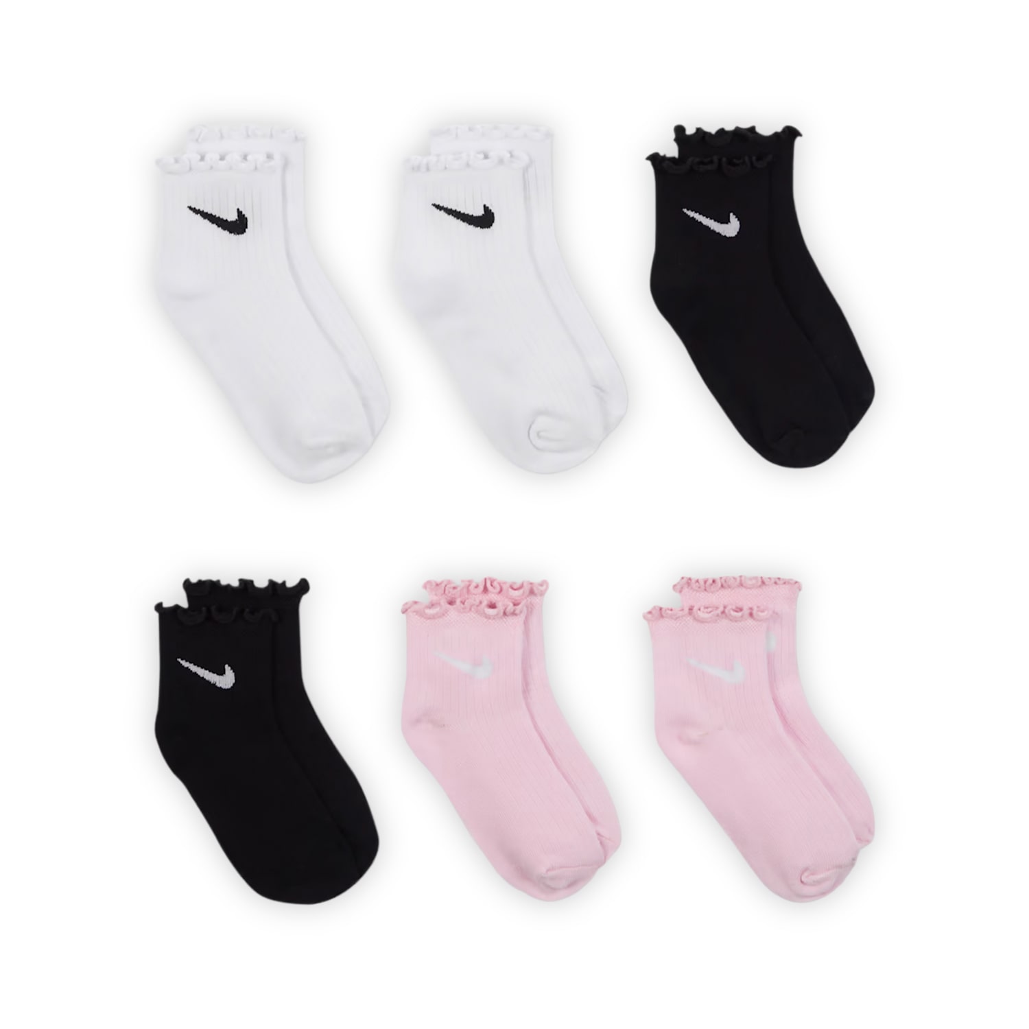 Nike Little Girls Multi-Pack 3 Pair Quarter Ankle Socks