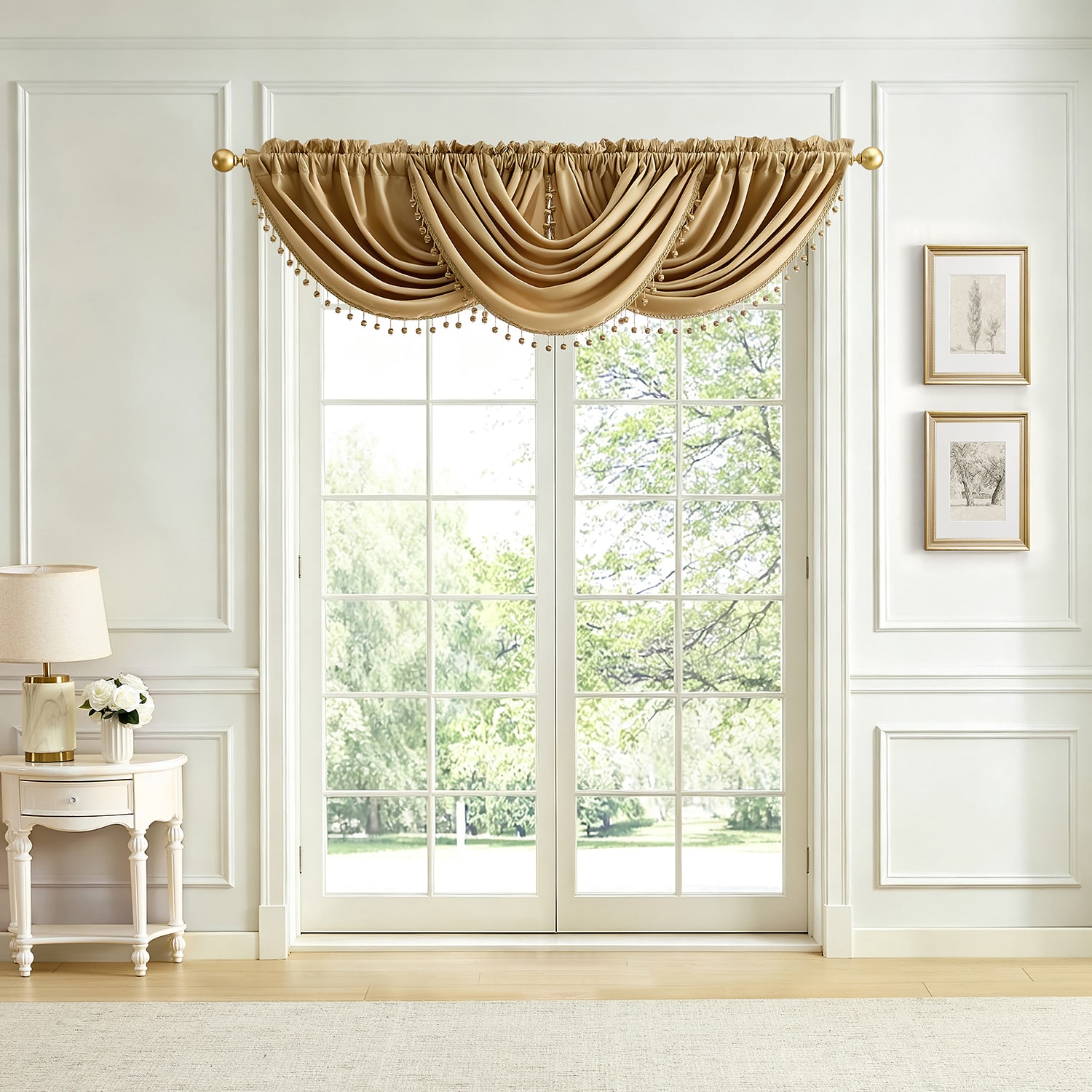 Lenox Imperial Faux Silk Waterfall Window Valance