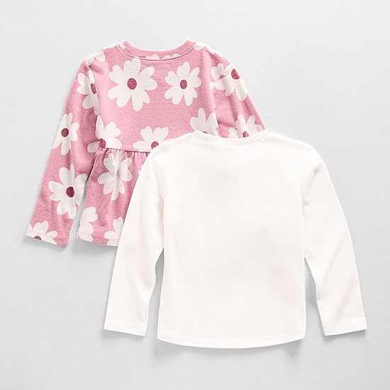 Okie Dokie Toddler & Little Girls Round Neck Long Sleeve Classic Fit 2-pc. Graphic T-Shirt
