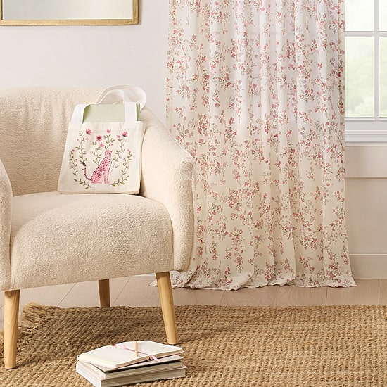 Peri Home Confetti Floral Set With Tot Back Tab Light-Filtering Set of 2 Curtain Panel