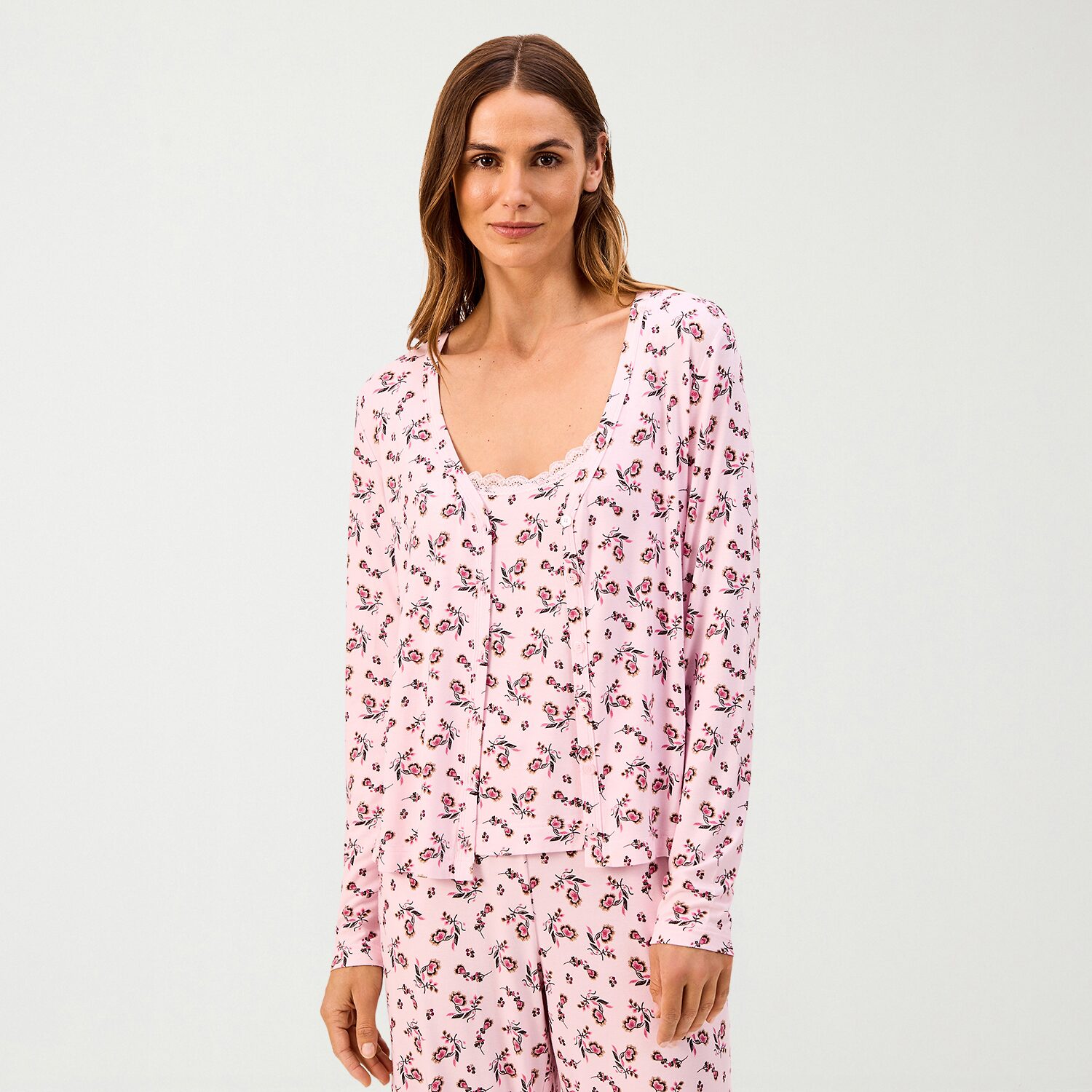 Martha Stewart Womens V-Neck Sleeveless 3-pc. Pajama Set