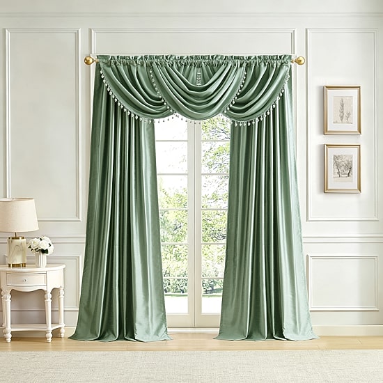 Lenox Imperial Faux Silk Rod Pocket Window Curtain