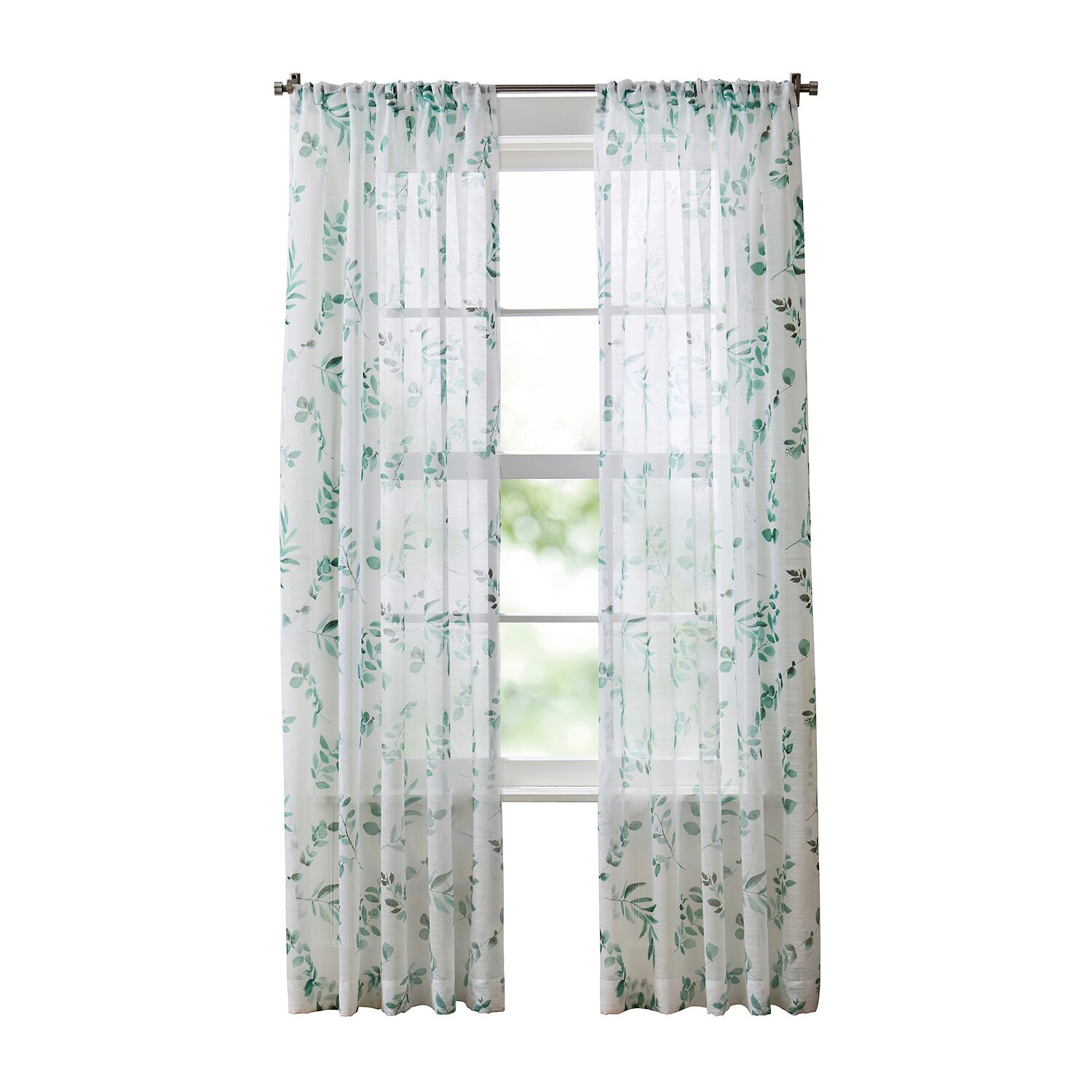 Martha Stewart Maddison Rod Pocket Sheer Set of 2 Curtain Panel