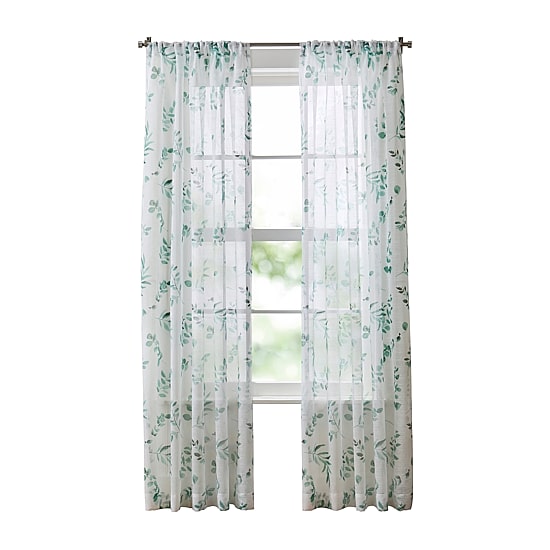 Martha Stewart Maddison Rod Pocket Sheer Set of 2 Curtain Panel