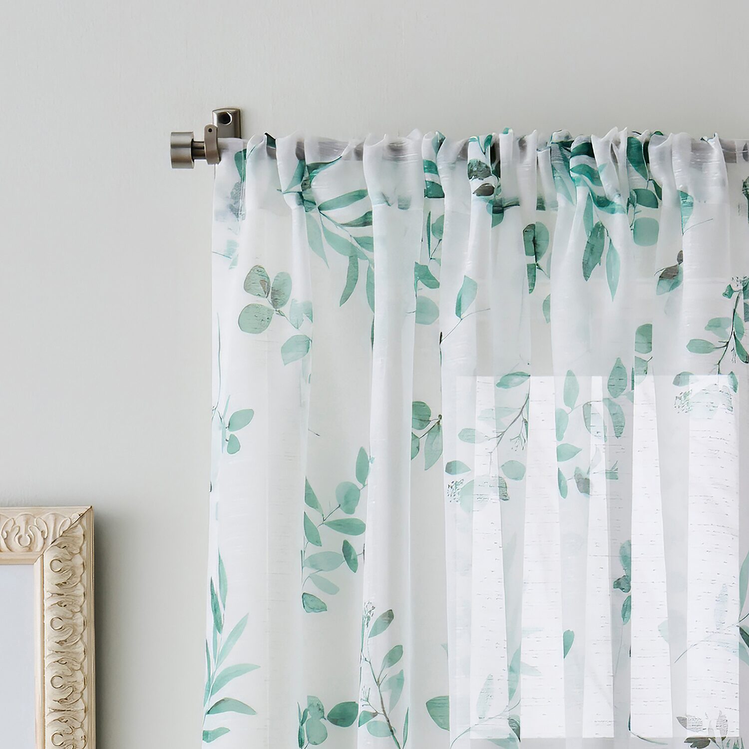 Martha Stewart Maddison Rod Pocket Sheer Set of 2 Curtain Panel