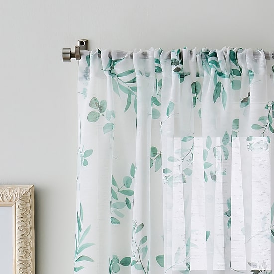 Martha Stewart Maddison Rod Pocket Sheer Set of 2 Curtain Panel