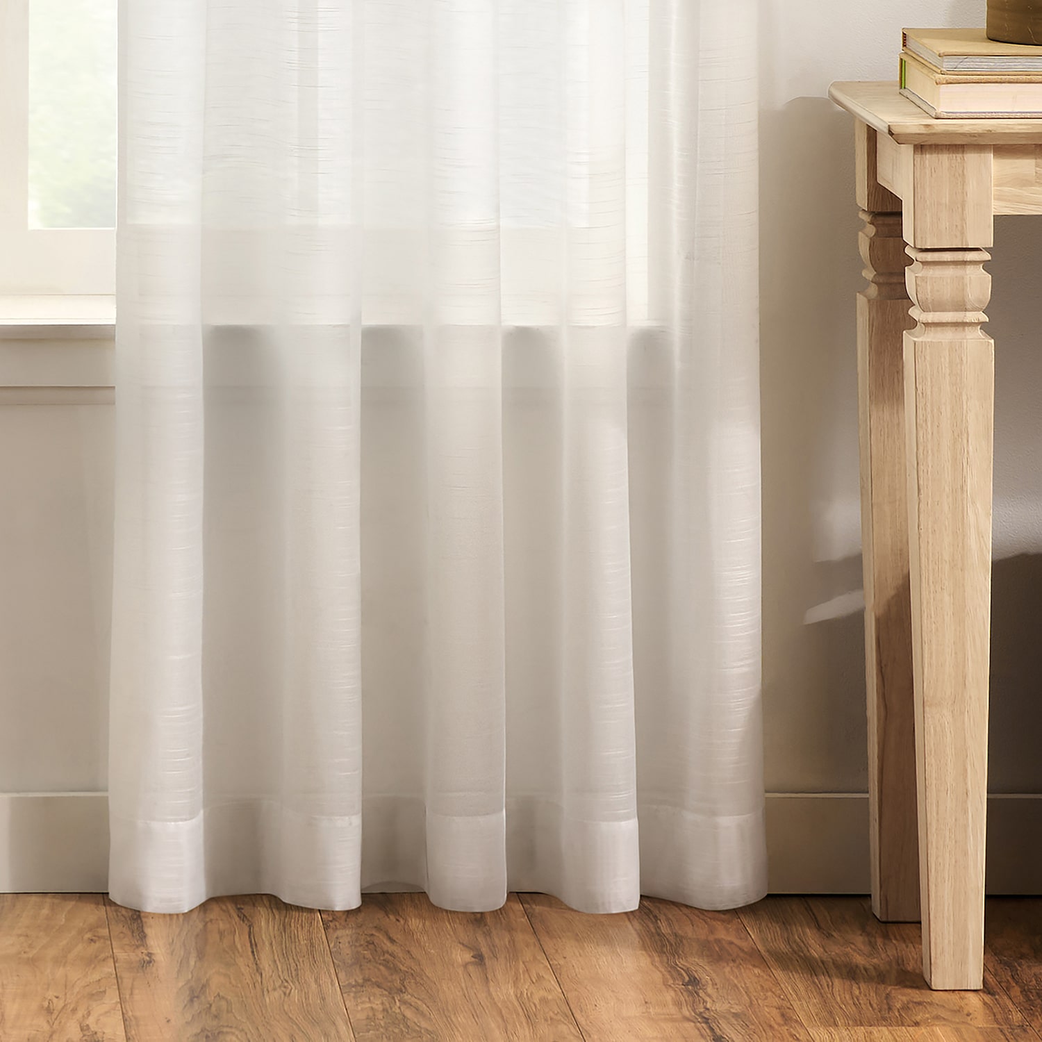 Martha Stewart Fairford Rod Pocket Sheer Set of 2 Curtain Panel