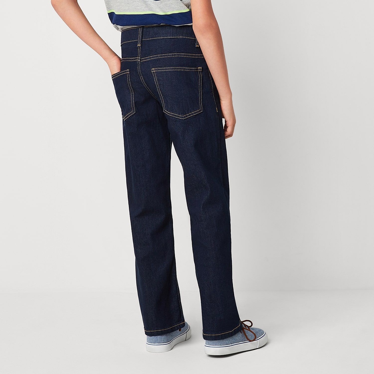 Thereabouts Little & Big Kid Boys Adjustable Waist Stretch Fabric Husky Bootcut Relaxed Fit Jean