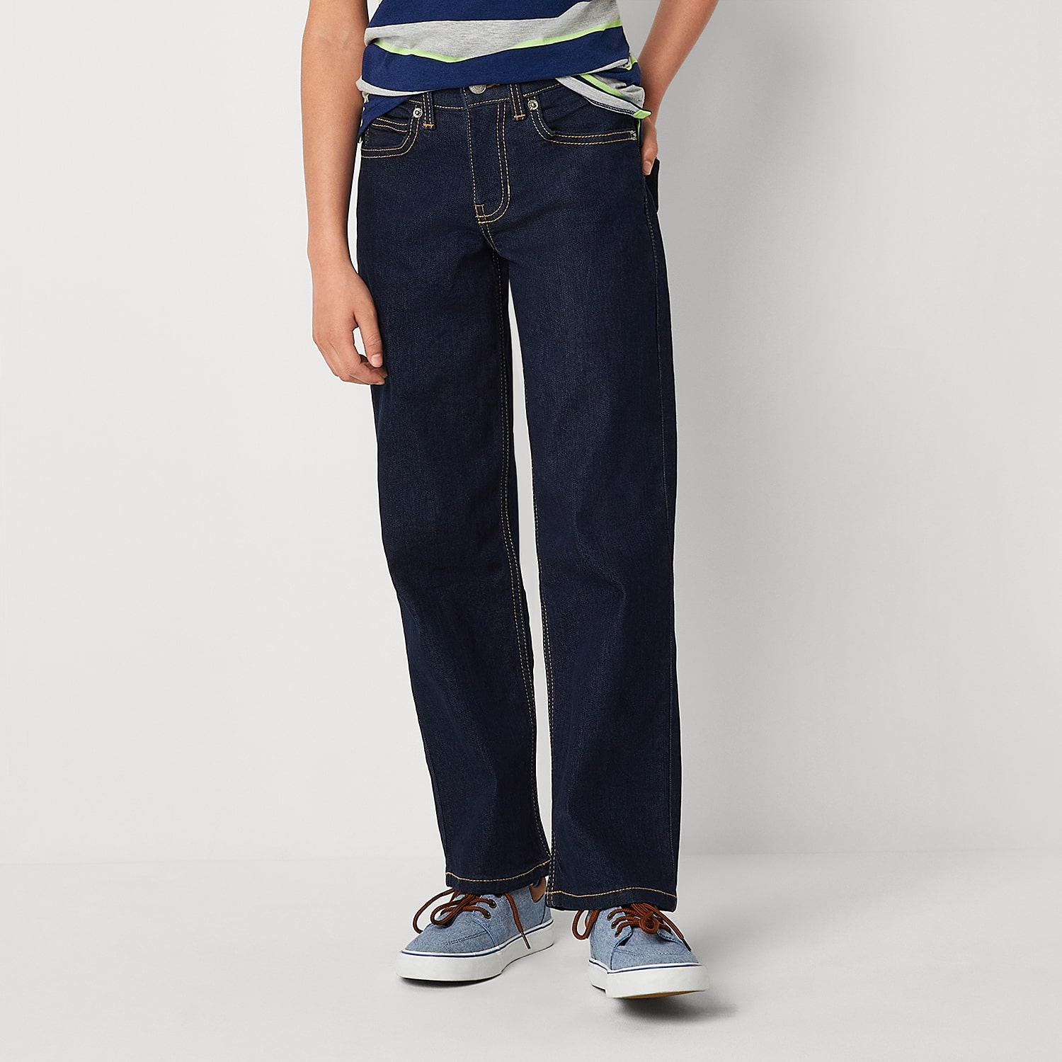 Thereabouts Little & Big Kid Boys Adjustable Waist Stretch Fabric Husky Bootcut Relaxed Fit Jean