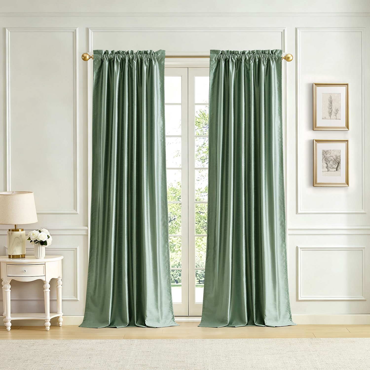 Lenox Imperial Faux Silk Rod Pocket Window Curtain