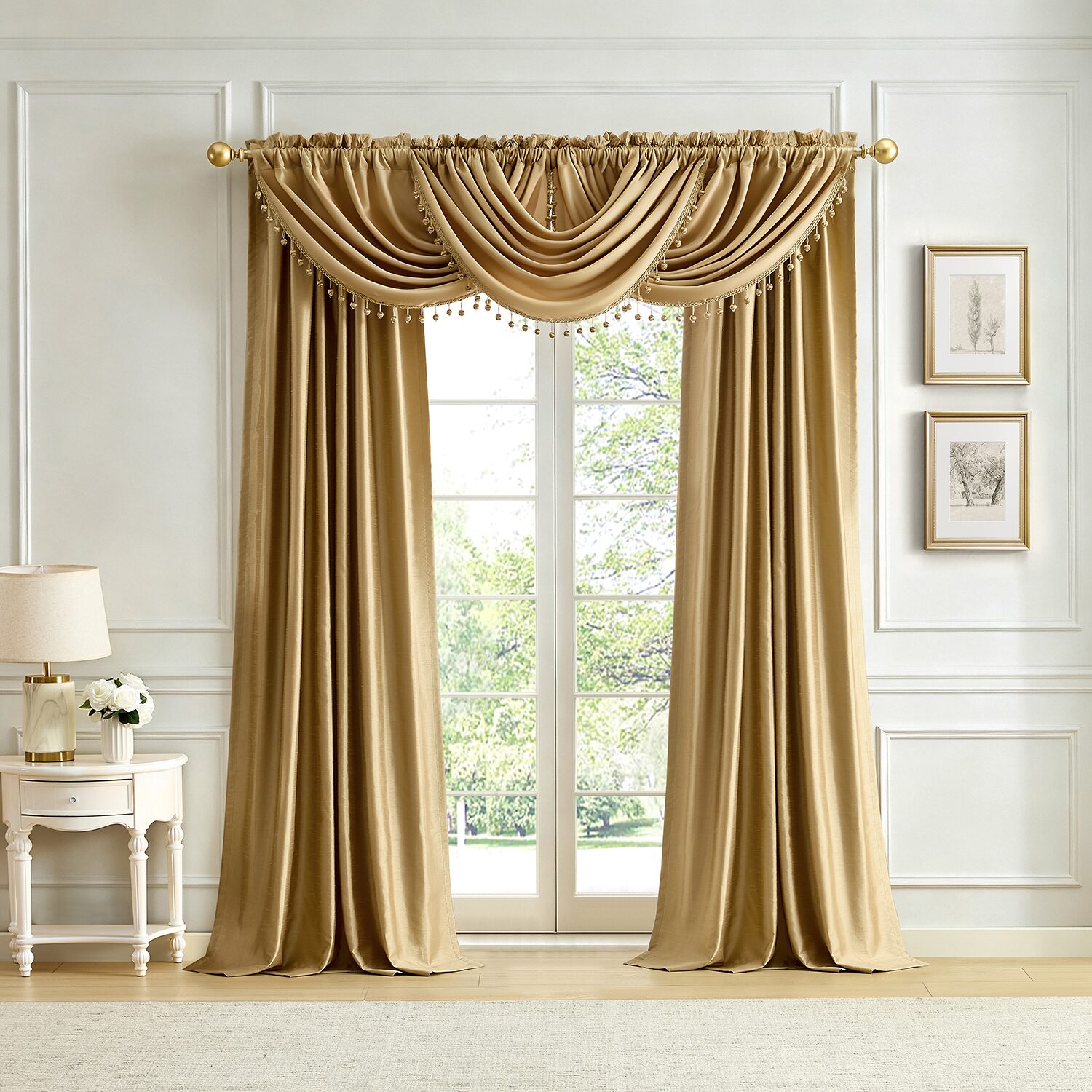 Lenox Imperial Rod Pocket Waterfall Valance