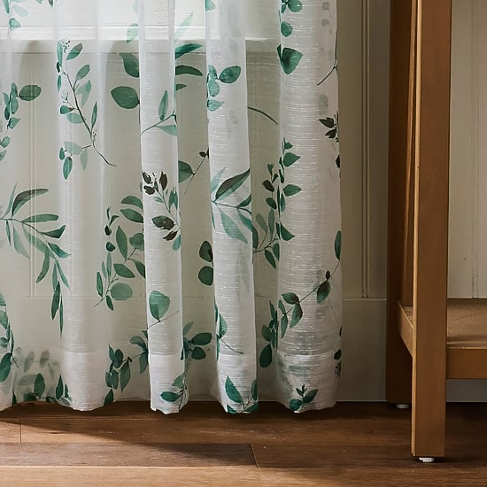 Martha Stewart Maddison Rod Pocket Sheer Set of 2 Curtain Panel