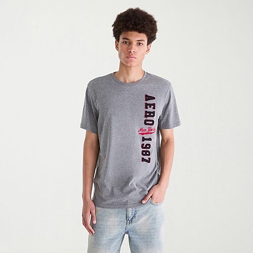 Aéropostale Mens Crew Neck Short Sleeve Regular Fit Graphic T-shirt In Gray