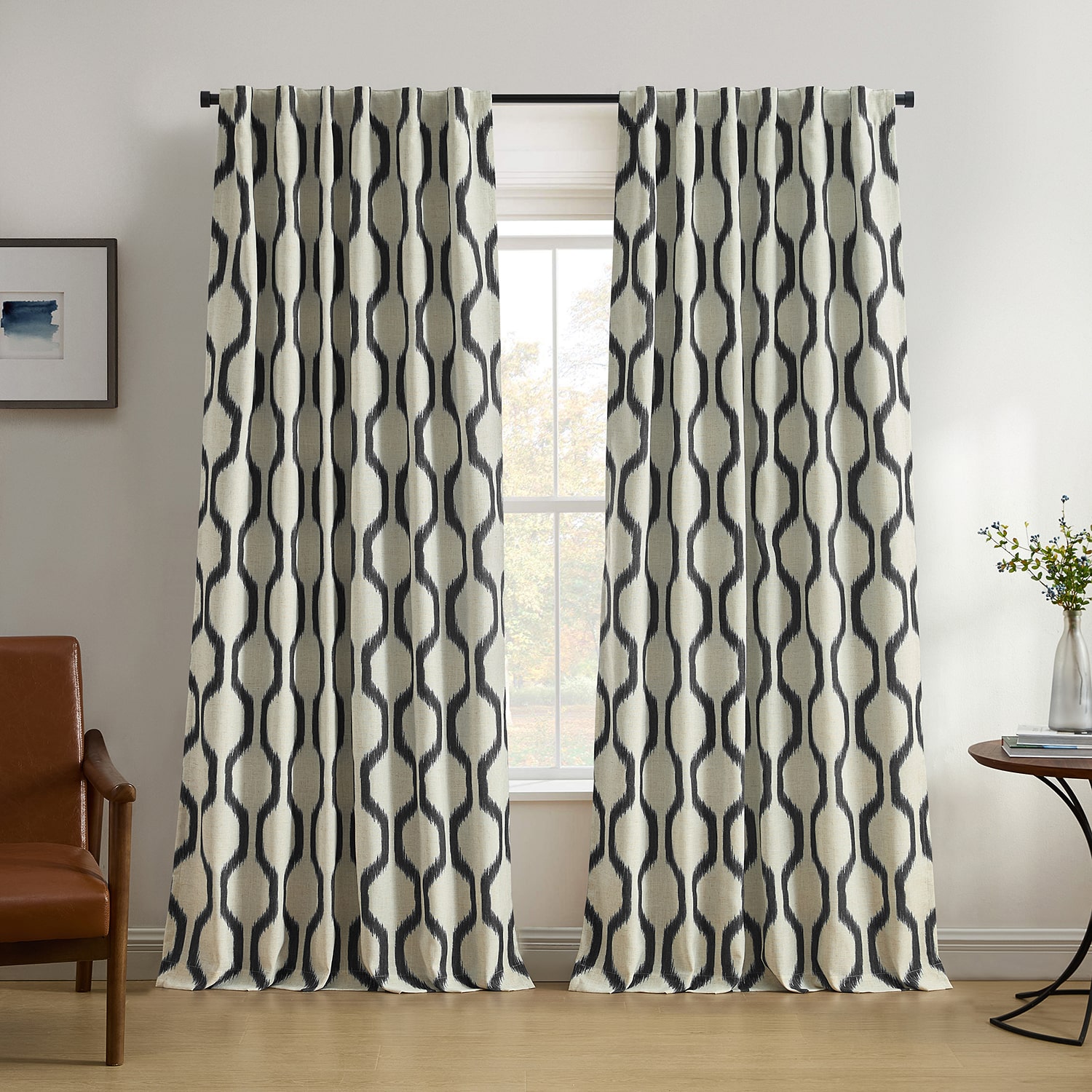 Threadmade Renzo Rod Pocket Back Tab Blackout Single Curtain Panel