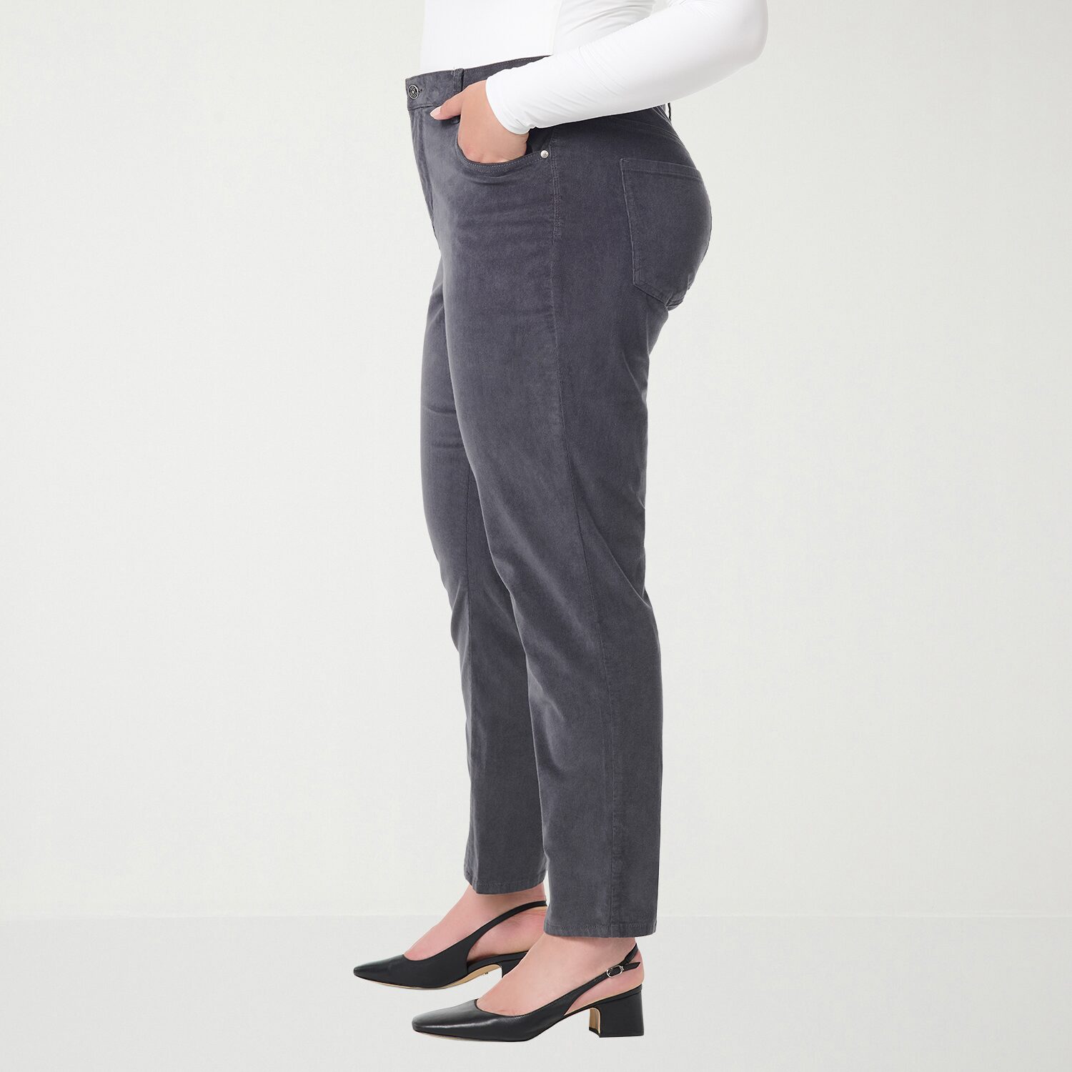 Gloria Vanderbilt Amanda Womens Plus High Rise Straight Corduroy Pant