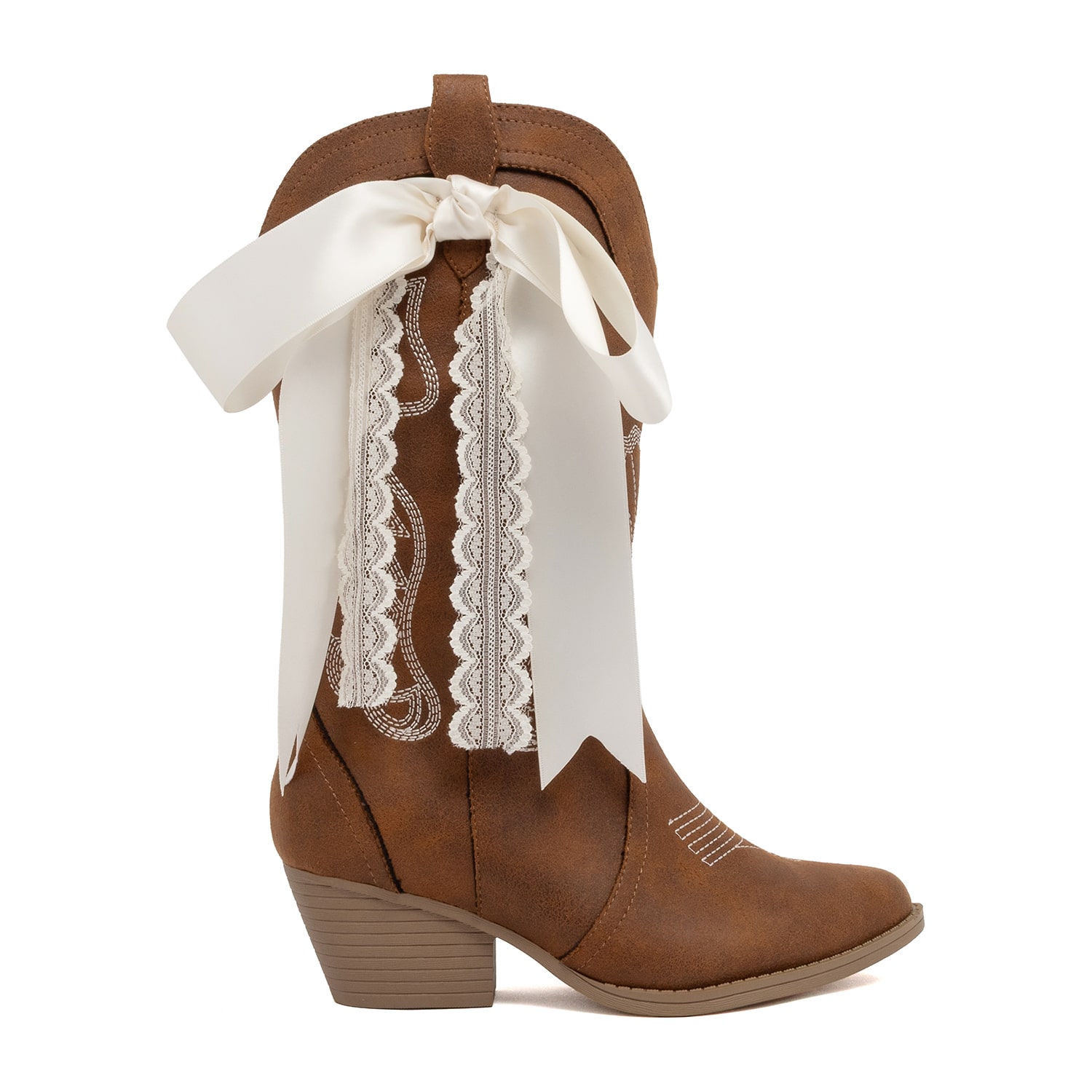 Sugar Womens Tammy Bows Stacked Heel Cowboy Boots