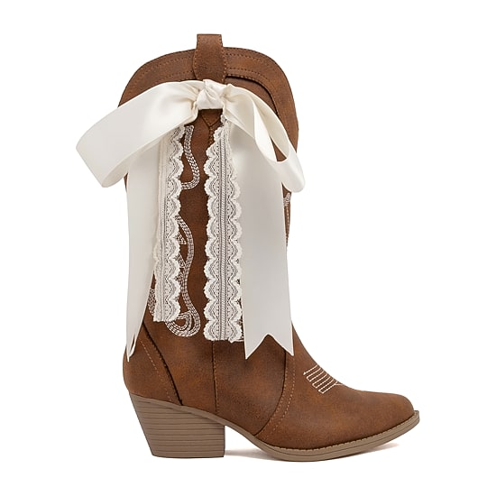 Sugar Womens Tammy Bows Stacked Heel Cowboy Boots