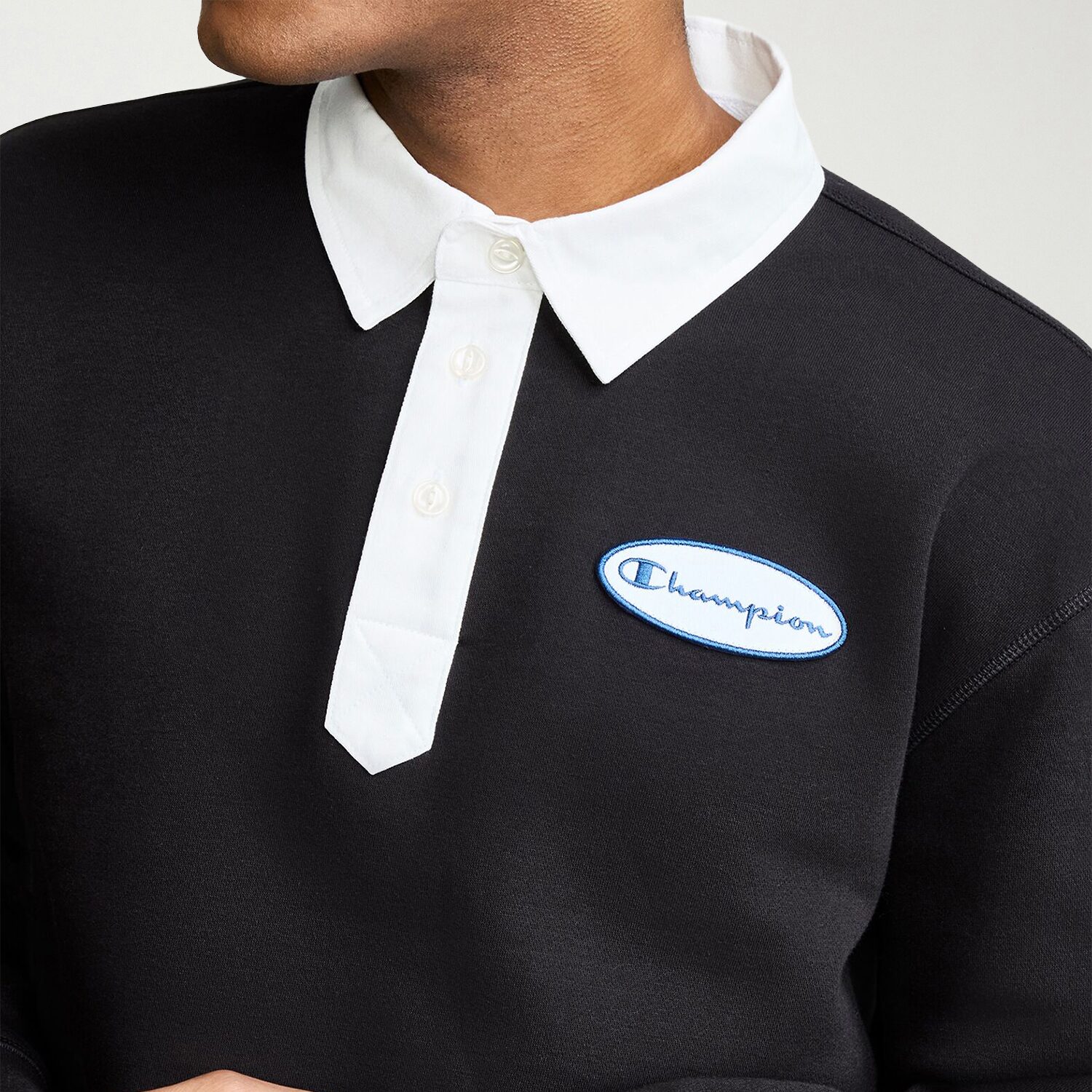 Champion Mens Long Sleeve Classic Fit Rugby Shirt