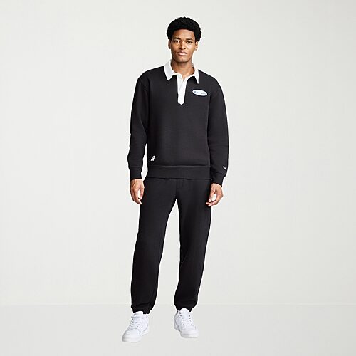 Champion Sweatshirt Mens Long Sleeve Classic Fit Rugby Shirt, Xx-large, Black