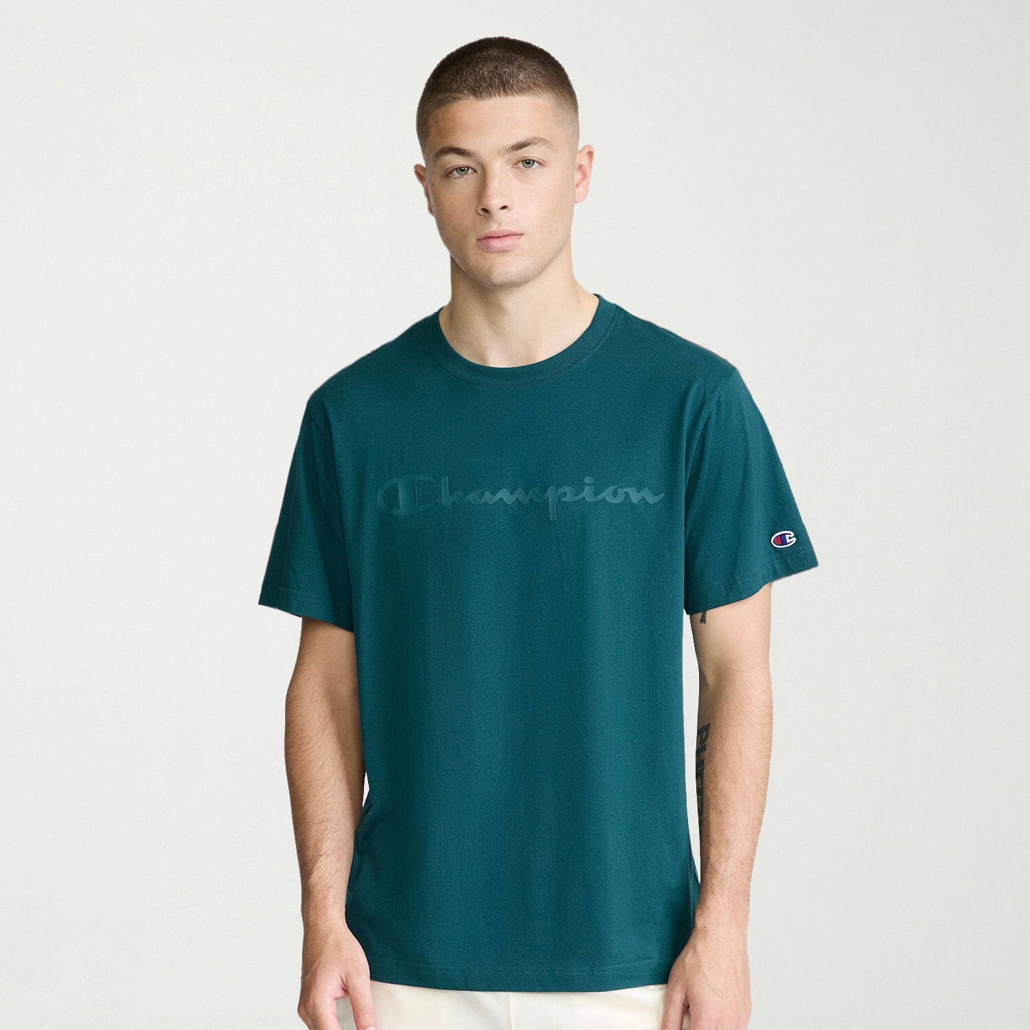 Champion Mens Round Neck Short Sleeve Classic Fit Graphic T-Shirt