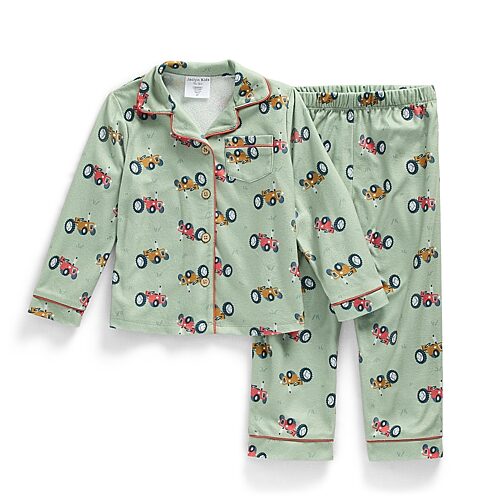 Jaclyn Babies' Toddler Boys Long Sleeve 2-pc. Pajama Set In Brown