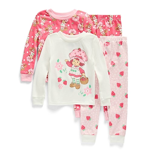 Licensed Properties Little & Big Kid Girls Strawberry Shortcake Crew Neck Long Sleeve 4-pc. Pajama Set In Red