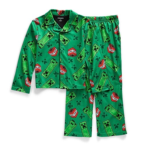 Licensed Properties Little & Big Kid Boys Minecraft Long Sleeve 2-pc. Pajama Set In Green