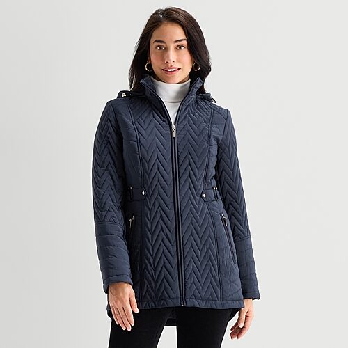 Gallery Womens Midweight Quilted Jacket In Blue