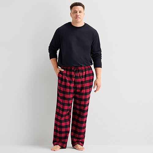 St. John's Bay Mens Big And Tall Flannel Pajama Pants In Red