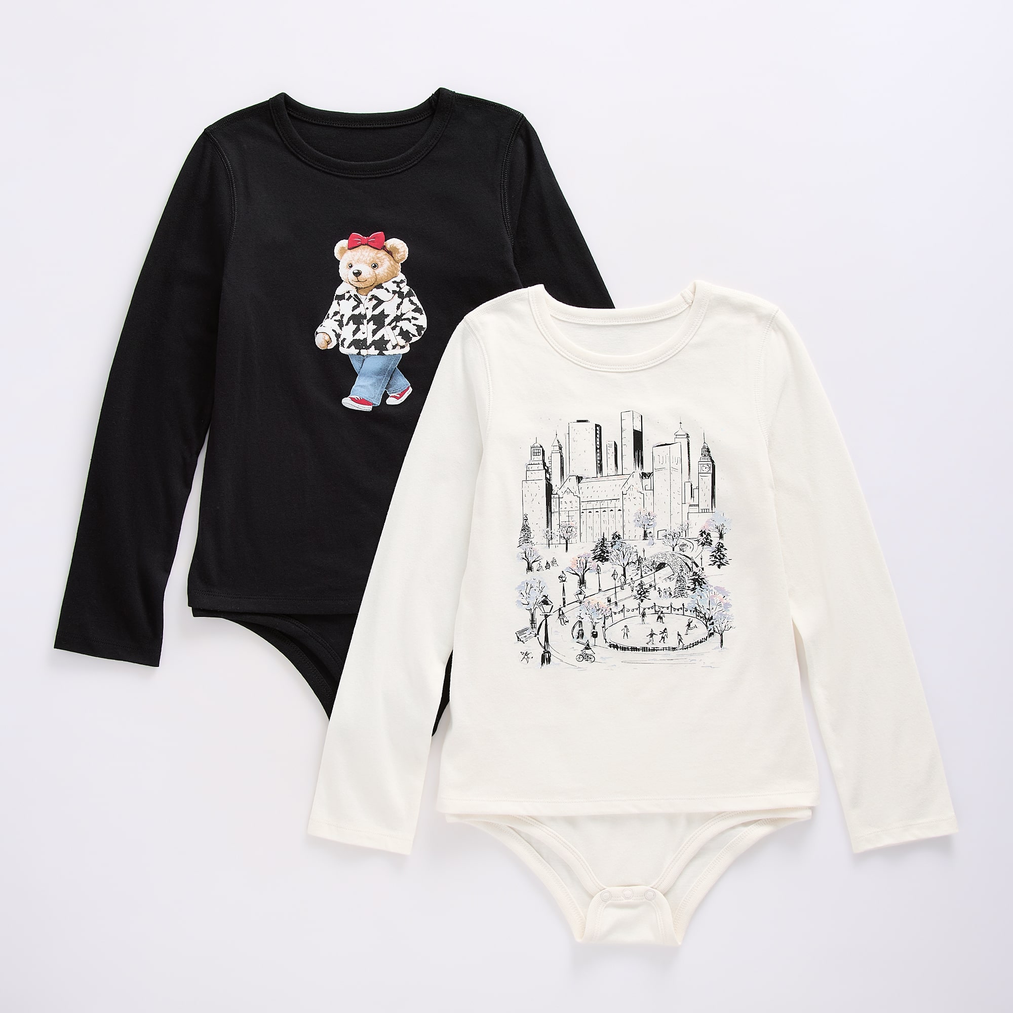 Thereabouts Little & Big Kid Girls Crew Neck Long Sleeve 2-pc. Bodysuit