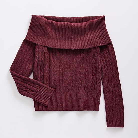 Eyeshadow Big Kid Girls Long Sleeve Pullover Sweater