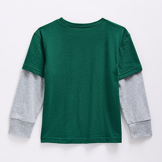 Okie Dokie Toddler & Little Boys Round Neck Long Sleeve Classic Fit Graphic T-Shirt