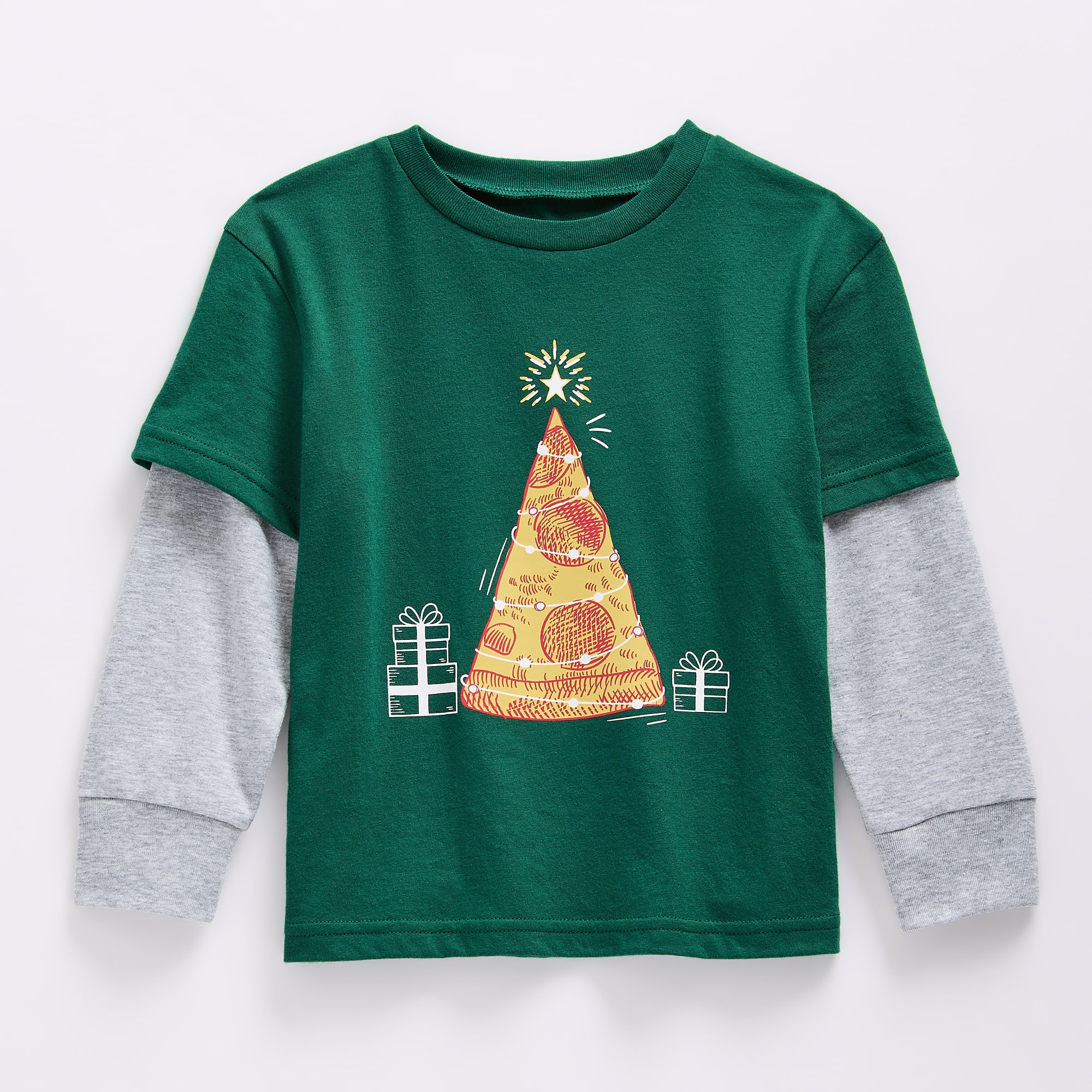 Okie Dokie Toddler & Little Boys Round Neck Long Sleeve Classic Fit Graphic T-Shirt
