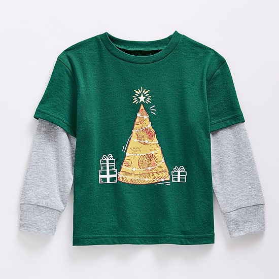 Okie Dokie Toddler & Little Boys Round Neck Long Sleeve Classic Fit Graphic T-Shirt