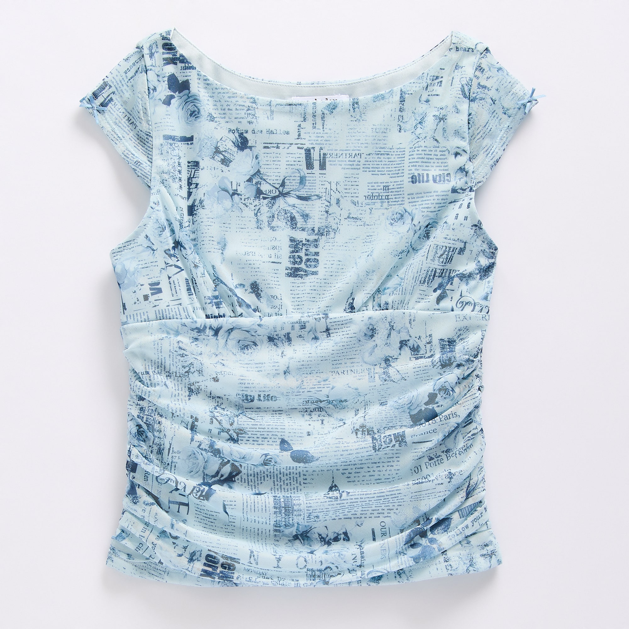 Eyeshadow Big Kid Girls Boat Neck Short Sleeve Blouse