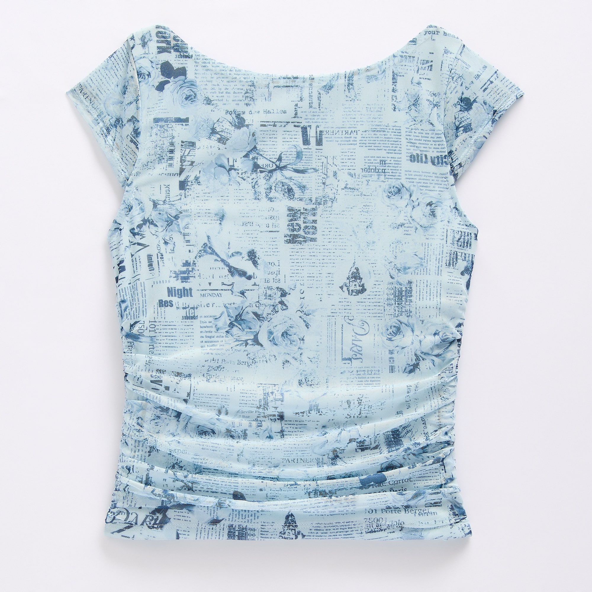 Eyeshadow Big Kid Girls Boat Neck Short Sleeve Blouse
