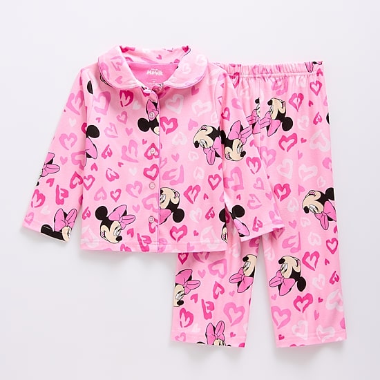 Disney Collection Toddler Girls Minnie Mouse Long Sleeve 2-pc. Pajama Set