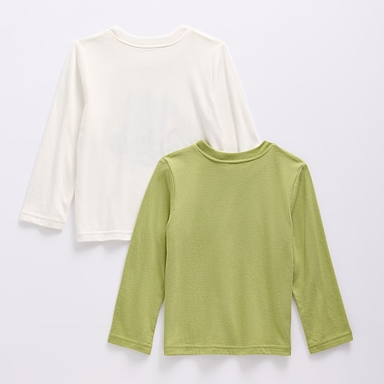 Okie Dokie Toddler & Little Boys Round Neck Long Sleeve Classic Fit 2-pc. Graphic T-Shirt