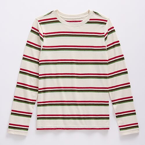 Thereabouts Little & Big Kid Boys Crew Neck Long Sleeve T-shirt In Beige