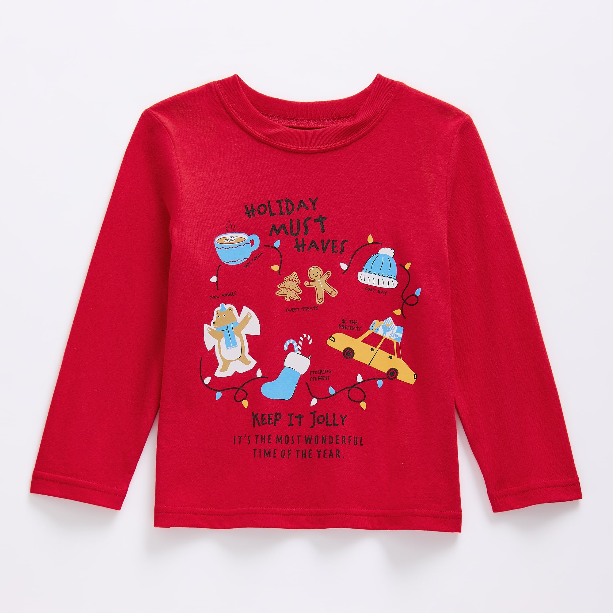 Okie Dokie Toddler & Little Boys Round Neck Long Sleeve Classic Fit Graphic T-Shirt