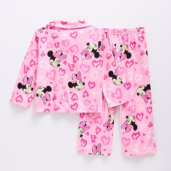 Disney Collection Toddler Girls Minnie Mouse Long Sleeve 2-pc. Pajama Set