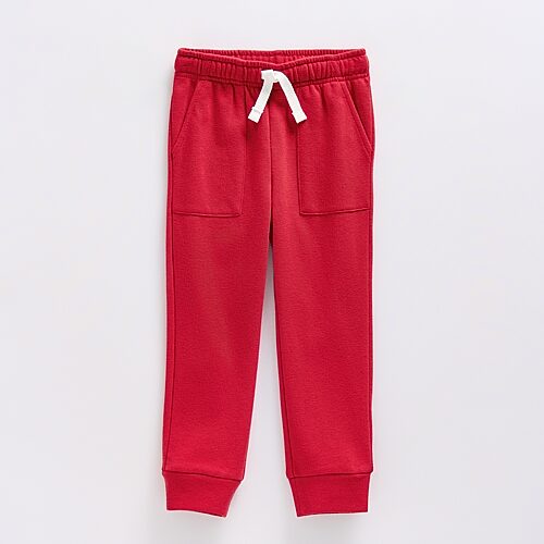 Okie Dokie Toddler & Little Boys Tapered Regular Fit Fleece Jogger Pant, 7, Red