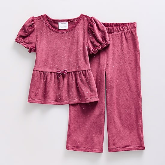 Okie Dokie Toddler & Little Girls Velour 2-pc. Pant Set