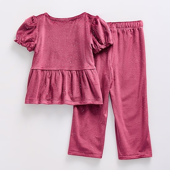 Okie Dokie Toddler & Little Girls Velour 2-pc. Pant Set