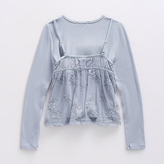 Eyeshadow Big Kid Girls Scoop Neck Long Sleeve Shirt Set