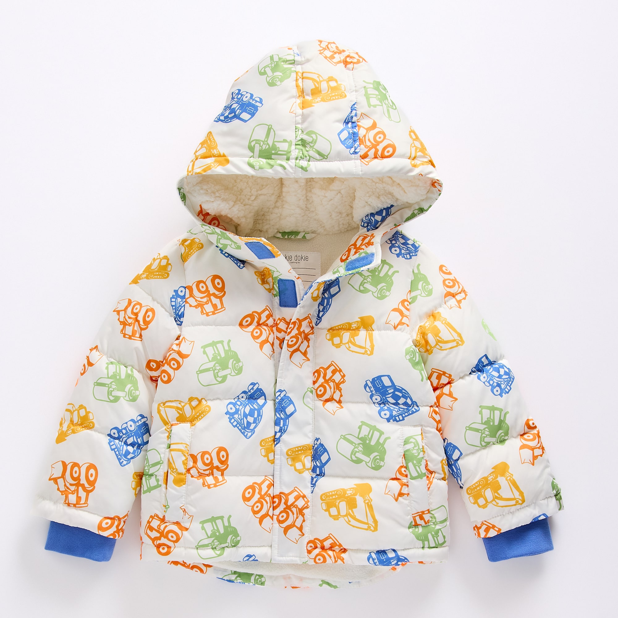 Okie Dokie Toddler Boys Hooded Water Resistant Easy-on + Easy-off Heavyweight Puffer Jacket