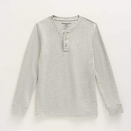 Thereabouts Little & Big Kid Boys Henley Neck Long Sleeve Regular Fit Thermal Top In Gray