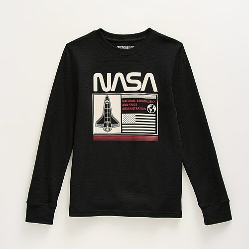 Thereabouts Little & Big Kid Boys Crew Neck Long Sleeve Regular Fit Thermal Top In Black